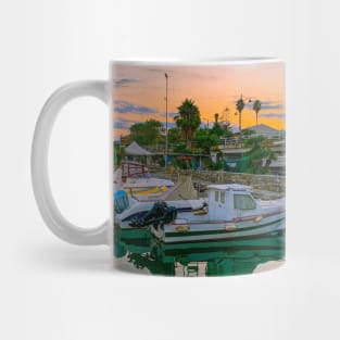 Summer Sunset Seaport Boats Italy Mug